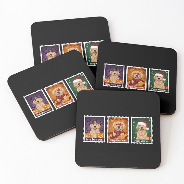 Item preview, Golden Retriever Holiday Stamp – Halloween, Fall, Christmas Dog Art designed and sold by The Real Life Symphony.