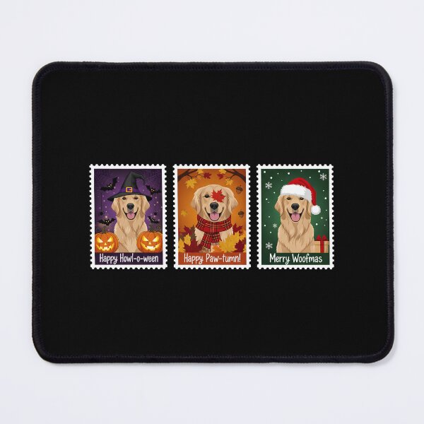 Item preview, Golden Retriever Holiday Stamp – Halloween, Fall, Christmas Dog Art designed and sold by The Real Life Symphony.
