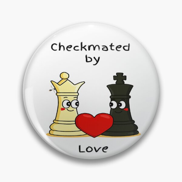 Item preview, Checkmated by Love – Black King & White Queen Chess Romance designed and sold by PawnShiftGoods.