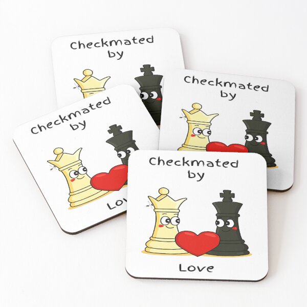 Item preview, Checkmated by Love – Black King & White Queen Chess Romance designed and sold by PawnShiftGoods.