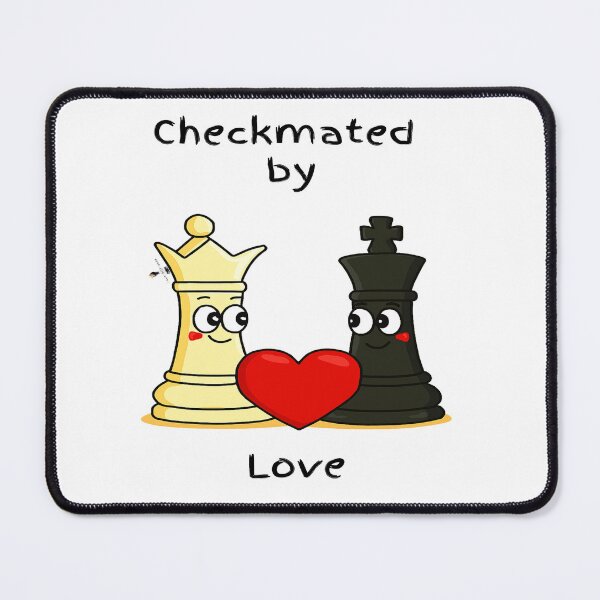 Item preview, Checkmated by Love – Black King & White Queen Chess Romance designed and sold by PawnShiftGoods.