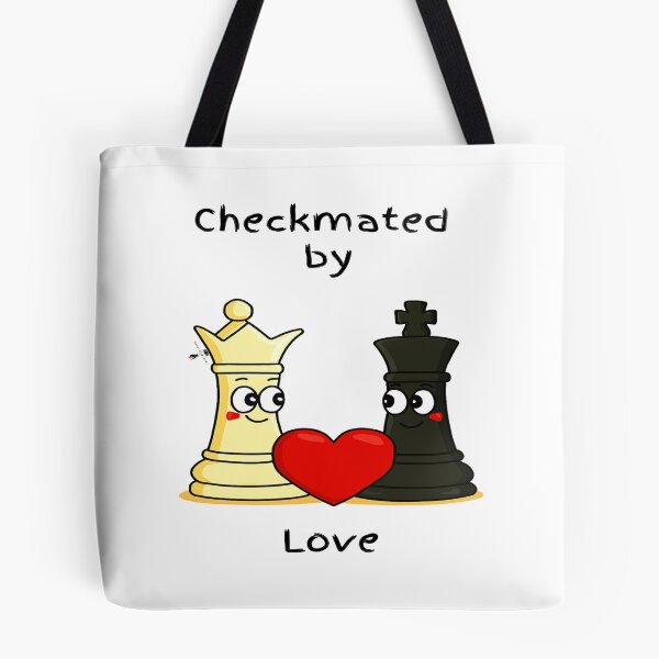 Item preview, Checkmated by Love – Black King & White Queen Chess Romance designed and sold by PawnShiftGoods.