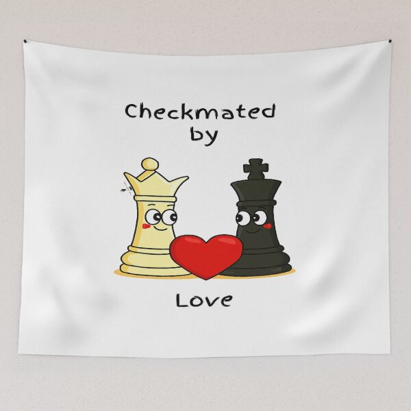 Item preview, Checkmated by Love – Black King & White Queen Chess Romance designed and sold by PawnShiftGoods.