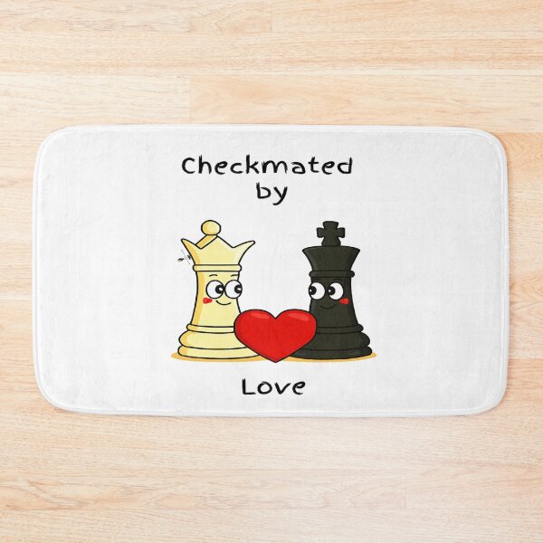 Item preview, Checkmated by Love – Black King & White Queen Chess Romance designed and sold by PawnShiftGoods.