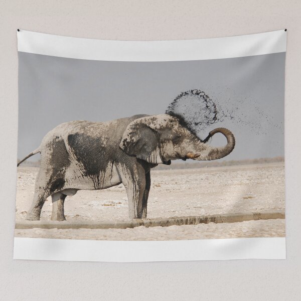 Item preview, Elephant Mud Bath – African Wildlife Photography – Animal of Africa designed and sold by DavideAntoniani.