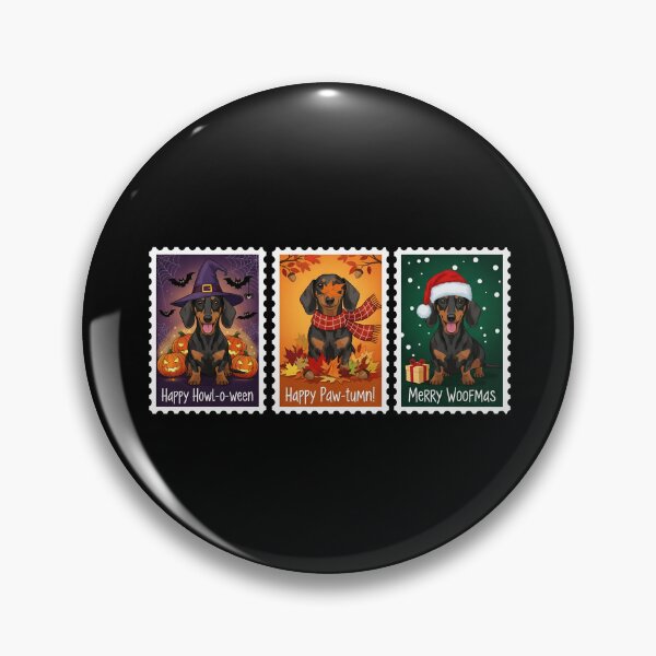 Item preview, Dachshund Holiday Stamp – Halloween, Fall, Christmas Dog Art designed and sold by The Real Life Symphony.
