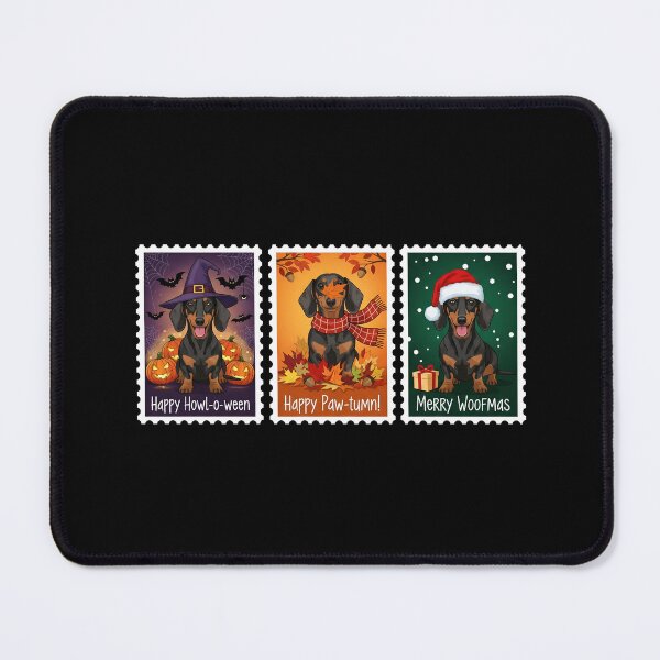 Item preview, Dachshund Holiday Stamp – Halloween, Fall, Christmas Dog Art designed and sold by The Real Life Symphony.