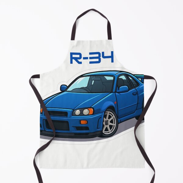 Item preview, Blue Nissan Skyline R34 GTR Cartoon Sticker v2 designed and sold by motivationsmega.