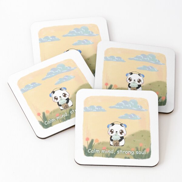 Item preview, Calm Mind, Strong Soul – Cute Panda with Bubble Tea Design designed and sold by AnfalAl-Sabti.