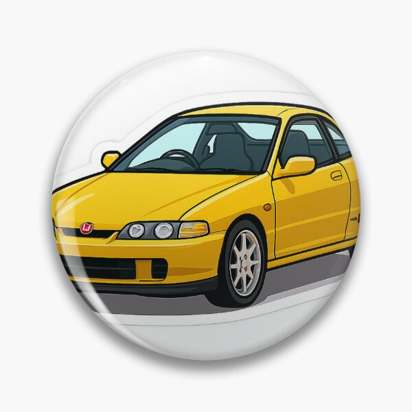 Item preview, Yellow Honda Integra Type R Cartoon Sticker designed and sold by motivationsmega.