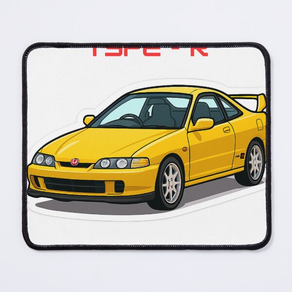 Item preview, Yellow Honda Integra Type R Cartoon Sticker V2 designed and sold by motivationsmega.
