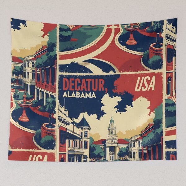 Item preview, Decatur Alabama 1950s USA Vintage Travel Tourism  designed and sold by TravelersGems.