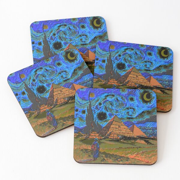 Item preview, pyramids dark starry night colorful abstract design designed and sold by SmashingDeals.