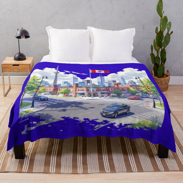 Item preview, Sketch of Morningside Ave & Lawrence Ave Toronto with Canada Flag, designed and sold by PaintMeWorld.