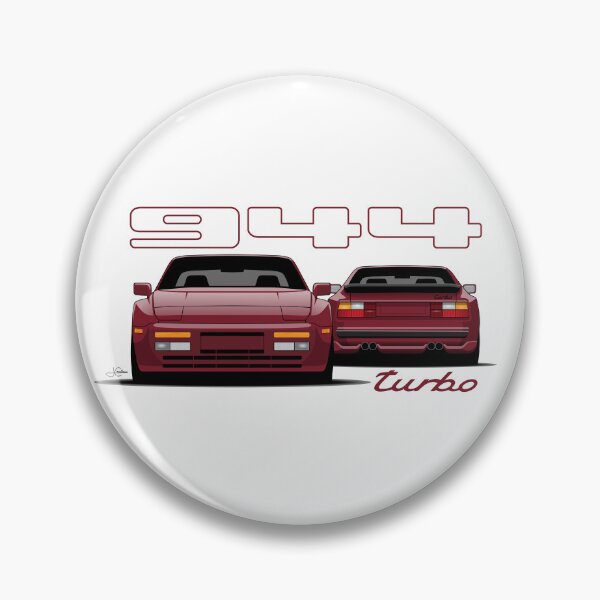 Artikelvorschau, Porsche 944 Turbo Vorne Hinten Retro Burgund Illustration entworfen und verkauft von blackdogshop.