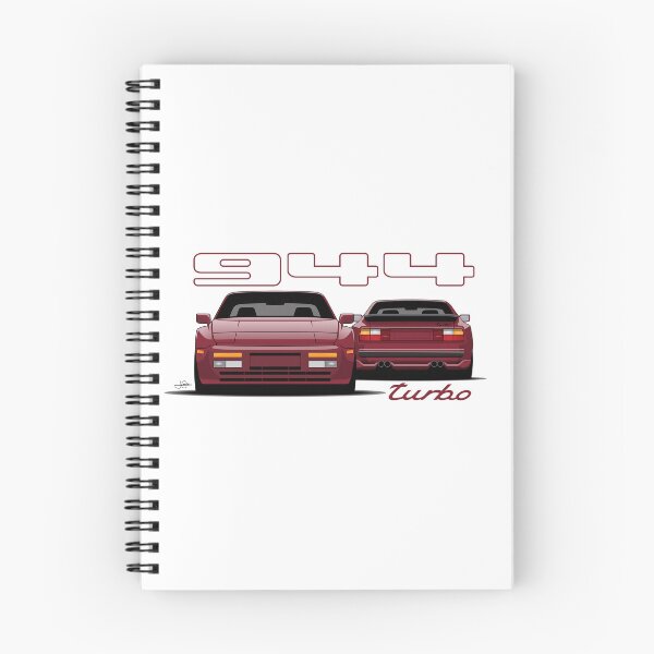 Item preview, Porsche 944 turbo Front rear retro Burgundy Illustration designed and sold by blackdogshop.