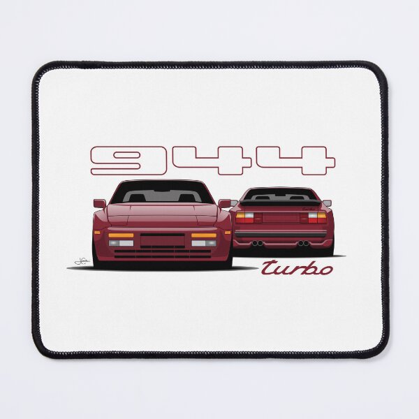 Item preview, Porsche 944 turbo Front rear retro Burgundy Illustration designed and sold by blackdogshop.