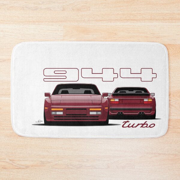 Item preview, Porsche 944 turbo Front rear retro Burgundy Illustration designed and sold by blackdogshop.