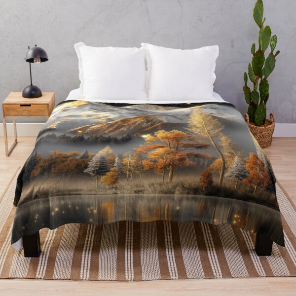 Item preview, Autumn Mountain Scenery at Night – Snow-capped Mountains and Lake Reflection Landscape Art designed and sold by MargaretWiktor.