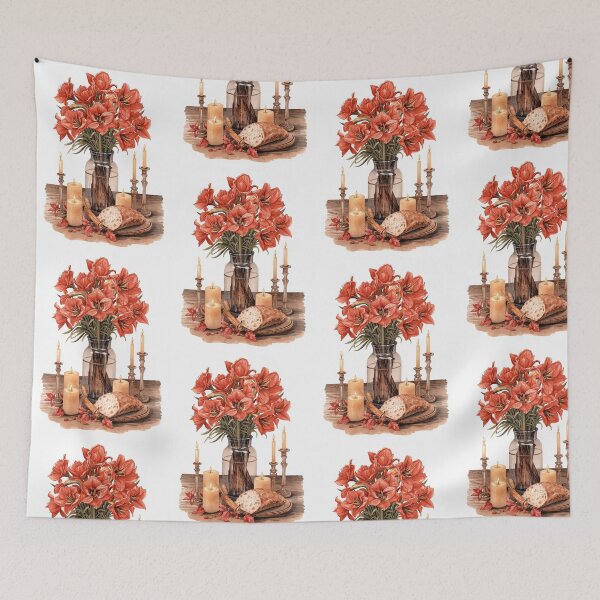 Item preview, Amaryllis Table – Cottagecore Farmhouse Still Life designed and sold by Deezyned.