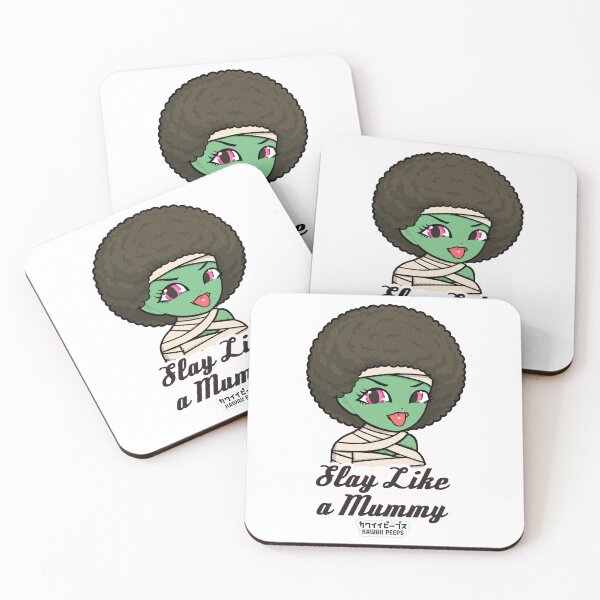 Item preview, Halloween Mummy Afro Design – Cute Wrapped Girl “Slay Like a Mummy” designed and sold by P-L-Sardines.