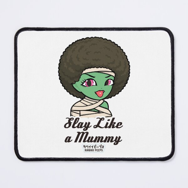 Item preview, Halloween Mummy Afro Design – Cute Wrapped Girl “Slay Like a Mummy” designed and sold by P-L-Sardines.