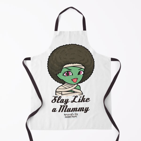 Item preview, Halloween Mummy Afro Design – Cute Wrapped Girl “Slay Like a Mummy” designed and sold by P-L-Sardines.
