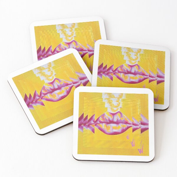 Item preview, pink and yellow mouth painting juxtaposed designed and sold by GENEST-V.