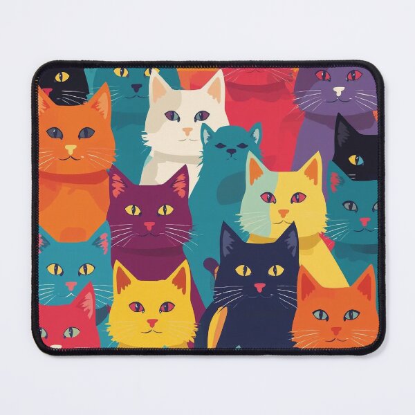 Item preview, Colorful Cats Pattern – Modern Pop Art Design designed and sold by Jocamedahub.