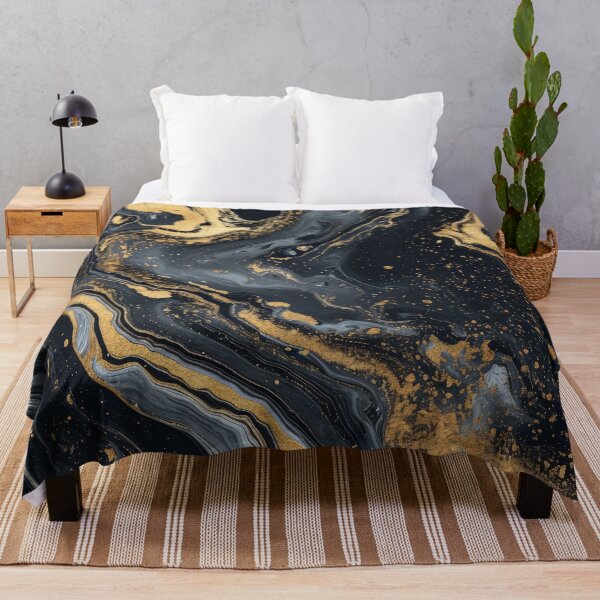 Item preview, Black and Gold Marble Cosmos abstract pattern designed and sold by AbstractMesh.