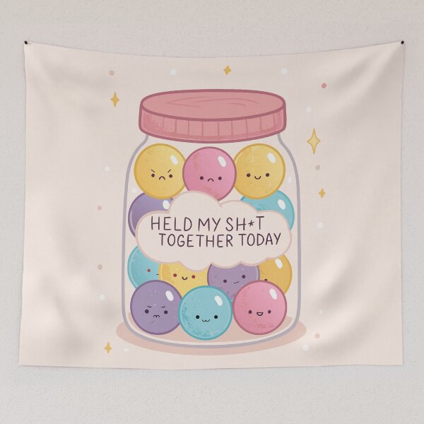 Item preview, Held My Sh*t Together Today - Funny Jar of Emotions Gumball designed and sold by pixelated_echoes.