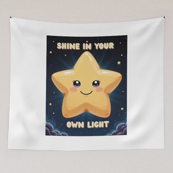 Item preview, Cute Star with a Smile and the Quote “Shine in Your Own Light designed and sold by AnfalAl-Sabti.