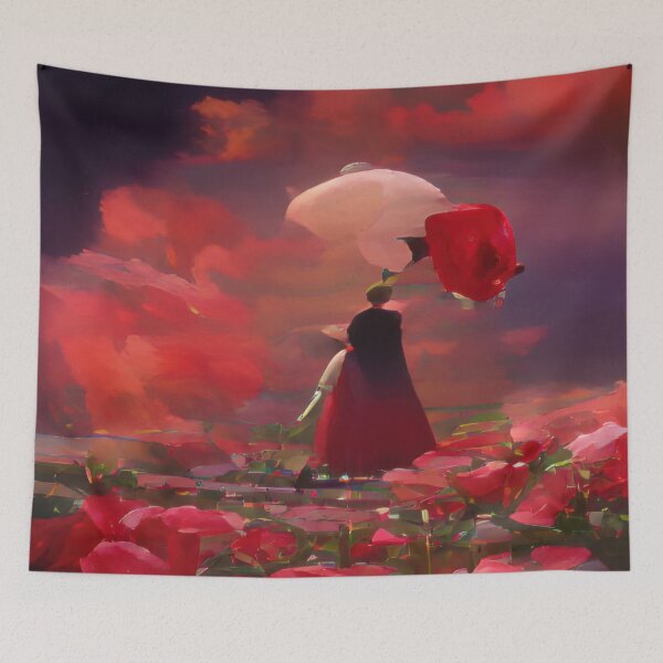 Item preview, Fantasy Rose Field Under Crimson Sky designed and sold by CASturgill.