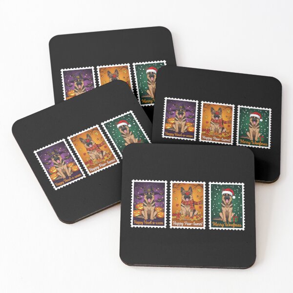Item preview, German Shepherd Holiday Stamp – Halloween, Fall, Christmas Dog Art designed and sold by The Real Life Symphony.