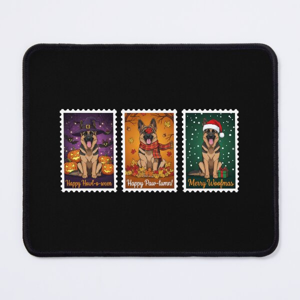 Item preview, German Shepherd Holiday Stamp – Halloween, Fall, Christmas Dog Art designed and sold by The Real Life Symphony.