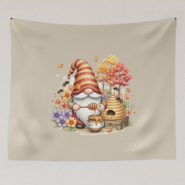 Item preview, Honey Harvest Gnome – Cozy Autumn Bees, Flowers & Forest Graphic Sweatshirt designed and sold by InkwildStudio.
