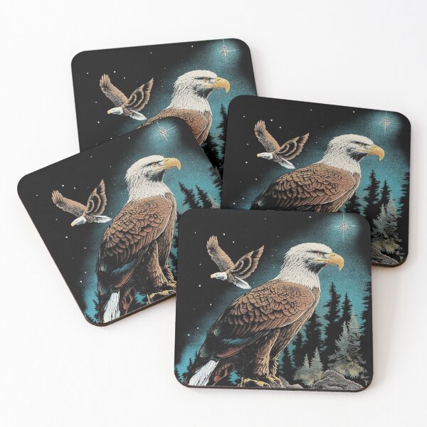 Item preview, Retro Bald Eagle Forest Art designed and sold by WhoopsieWorld.