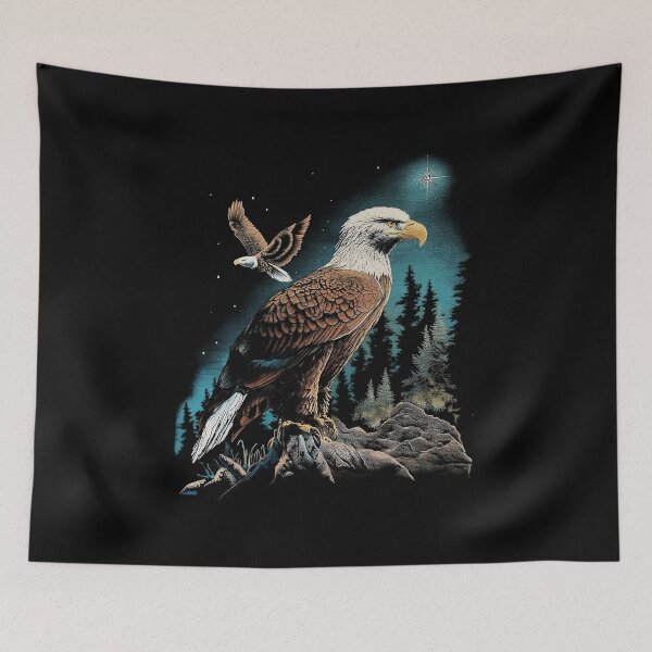 Item preview, Retro Bald Eagle Forest Art designed and sold by WhoopsieWorld.
