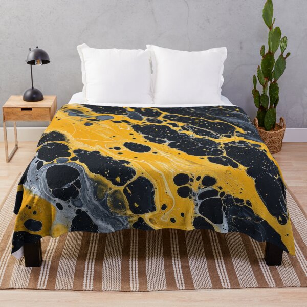 Item preview, Golden Fire on Black Marble abstract pattern designed and sold by AbstractMesh.