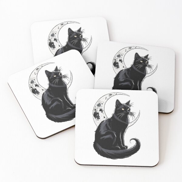 Item preview, Black Cat, Halloween Cat, Moon Cat, Gothic Cat, Spooky Cat, Black Cat Art, Halloween Moon, Cat Lovers Art, Mystical Cat, Crescent Moon Cat, Witch Cat, Night Cat, Gothic Art designed and sold by Ciarka.