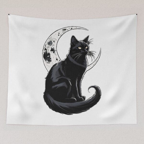 Item preview, Black Cat, Halloween Cat, Moon Cat, Gothic Cat, Spooky Cat, Black Cat Art, Halloween Moon, Cat Lovers Art, Mystical Cat, Crescent Moon Cat, Witch Cat, Night Cat, Gothic Art designed and sold by Ciarka.