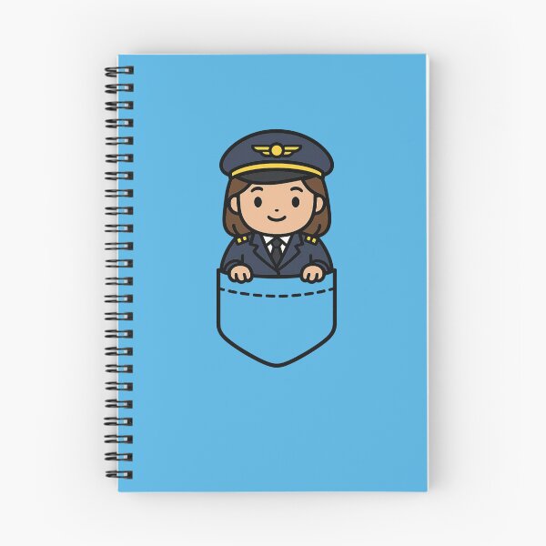 Item preview, Cute Kawaii Female Airline Pilot Pocket Cartoon Aviation designed and sold by chrisrivait.