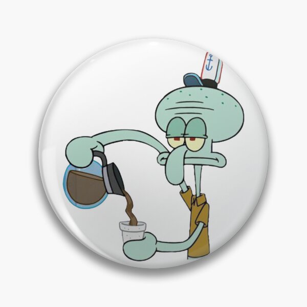 Item preview, Squidward Coffee Sticker – Funny SpongeBob Octo Meme for Tired Coffee Lovers designed and sold by 808 Design.
