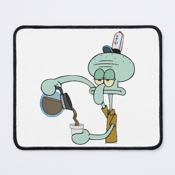 Item preview, Squidward Coffee Sticker – Funny SpongeBob Octo Meme for Tired Coffee Lovers designed and sold by 808 Design.