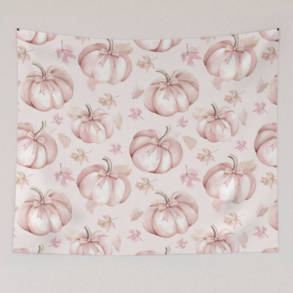 Item preview, Blush Pink Autumn Fall Pumpkins Watercolor All Over designed and sold by Feeling Artsy.
