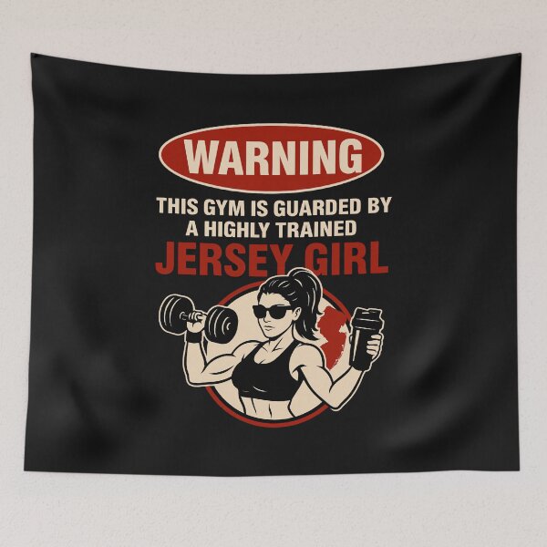 Item preview, Highly Trained Jersey Girl Gym Warning Sign designed and sold by JerseyGirls.