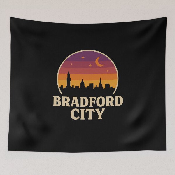 Item preview, Bradford City Skyline Retro Sunset | Vintage Urban Art Design designed and sold by FamilyStore94.