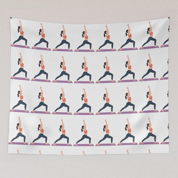 Item preview, Warrior Pose Yoga Illustration designed and sold by Fitnessandyoga.