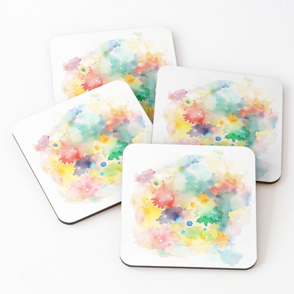 Item preview, Watercolor Splashes Texture – Yellow Red Green designed and sold by EmeraldeaArt.