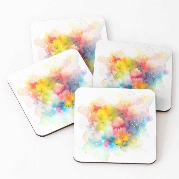 Item preview, atercolor Splashes Texture – Red Purple and Greenish Yellow designed and sold by EmeraldeaArt.